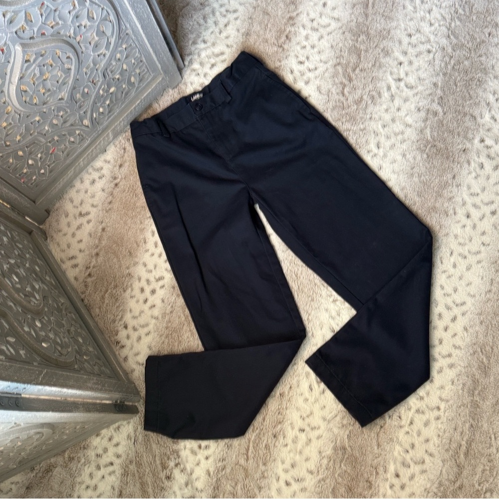 Lands' End navy plain front dress pants boys size 14 preppy academia holiday